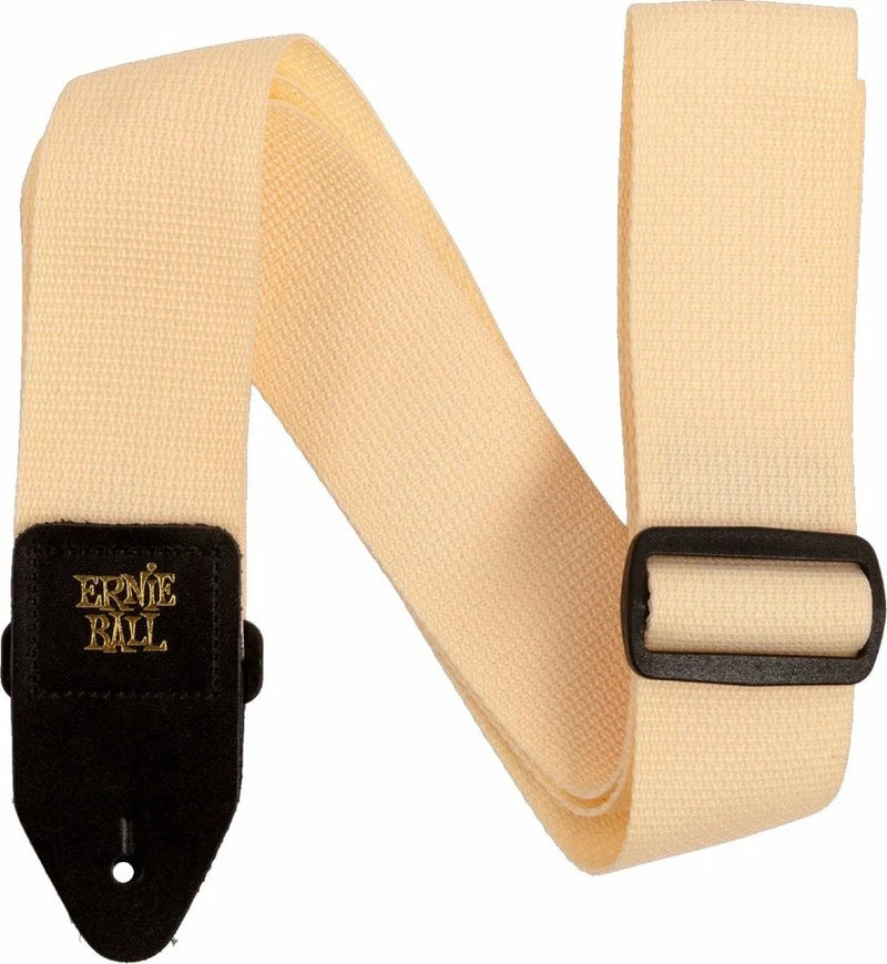Ernie Ball 5354 PolyPro Guitar Strap with Leather Ends, Cream