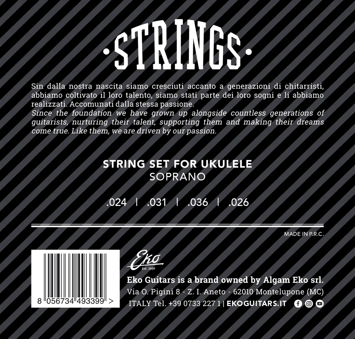 EKO UKSOPRANOM Ukulele soprano medium strings