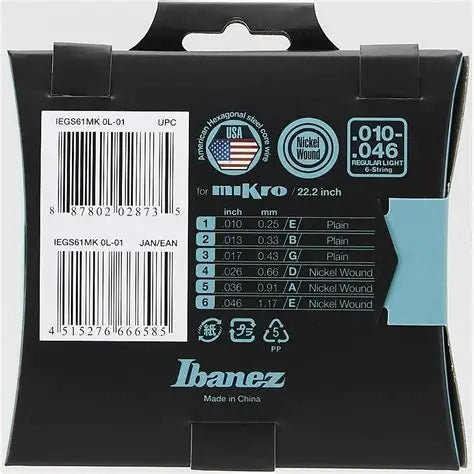 Ibanez IEGS61MK mikro (22,2'' skala) elguitar strenge 10-46