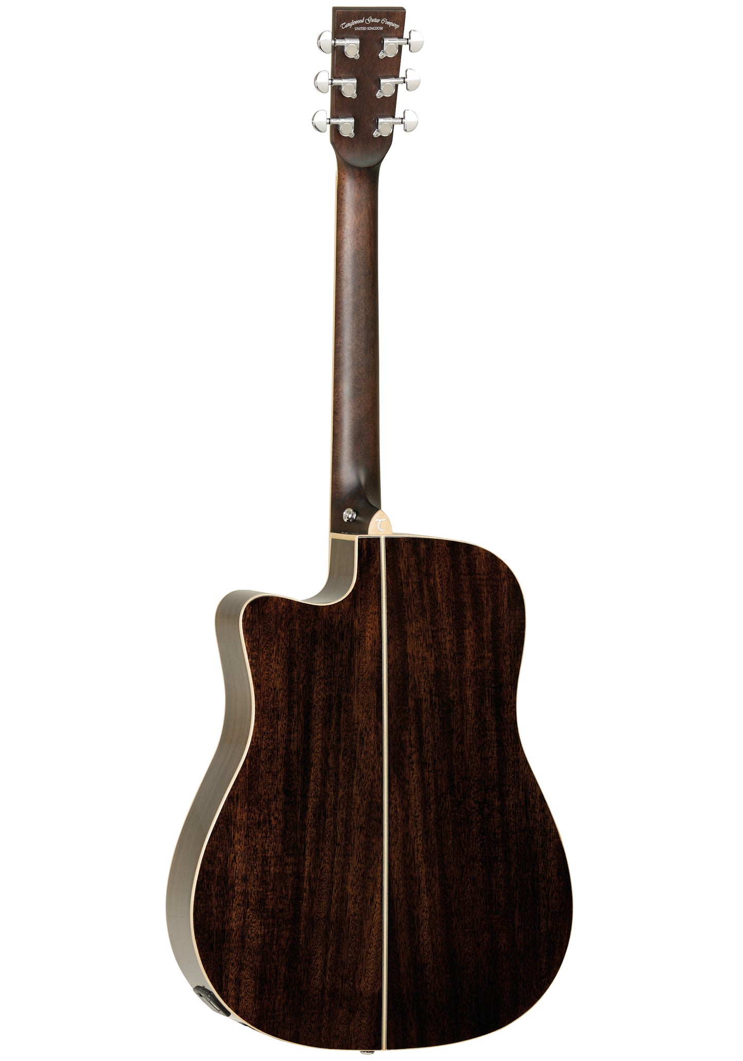 Tanglewood TW5CEAVB Dreadnought Cutaway med Tanglewood Premium Plus EQ System, All Mahogany - Autumn Vintage Burst Gloss