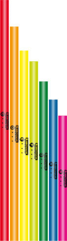 Boomwhackers set bass C major diatonic (7 notes)
