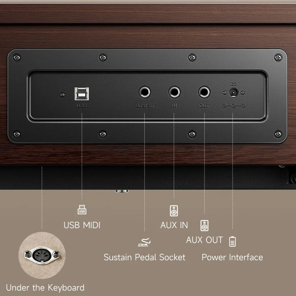 Donner Oura R300 el-klaver (light wood eller valnød)