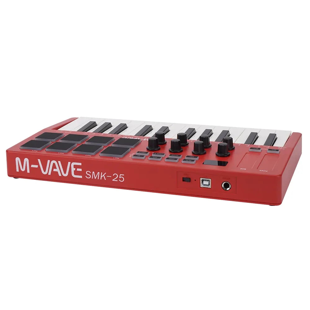 M-Vave SMK-25 bluetooth midi keyboard red