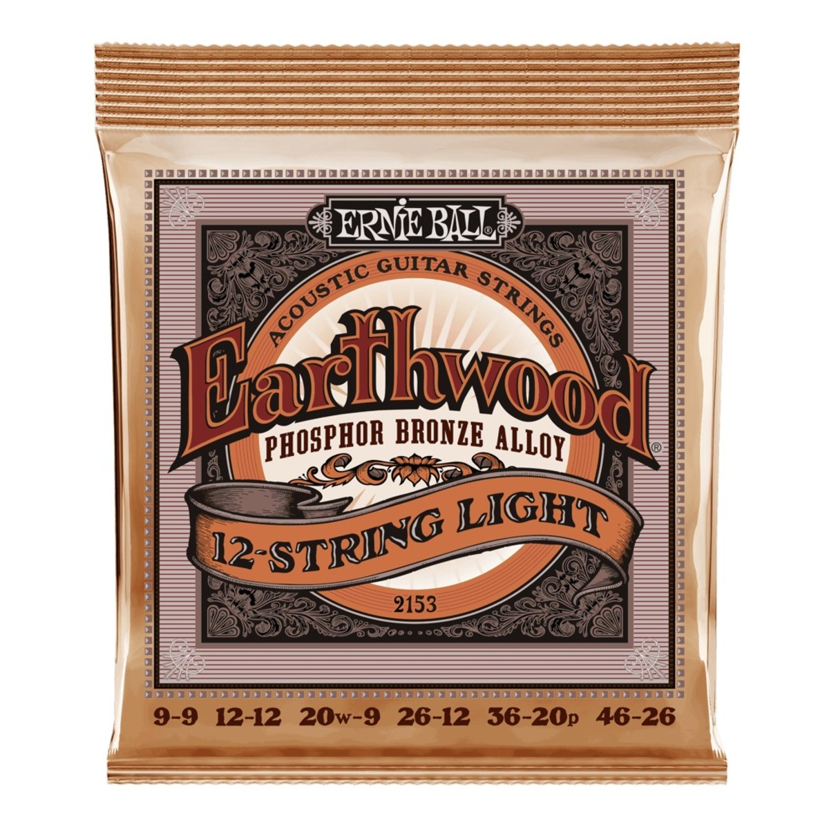 Ernie Ball 2153 Earthwood Phosphor Bronze 12-String 9-46