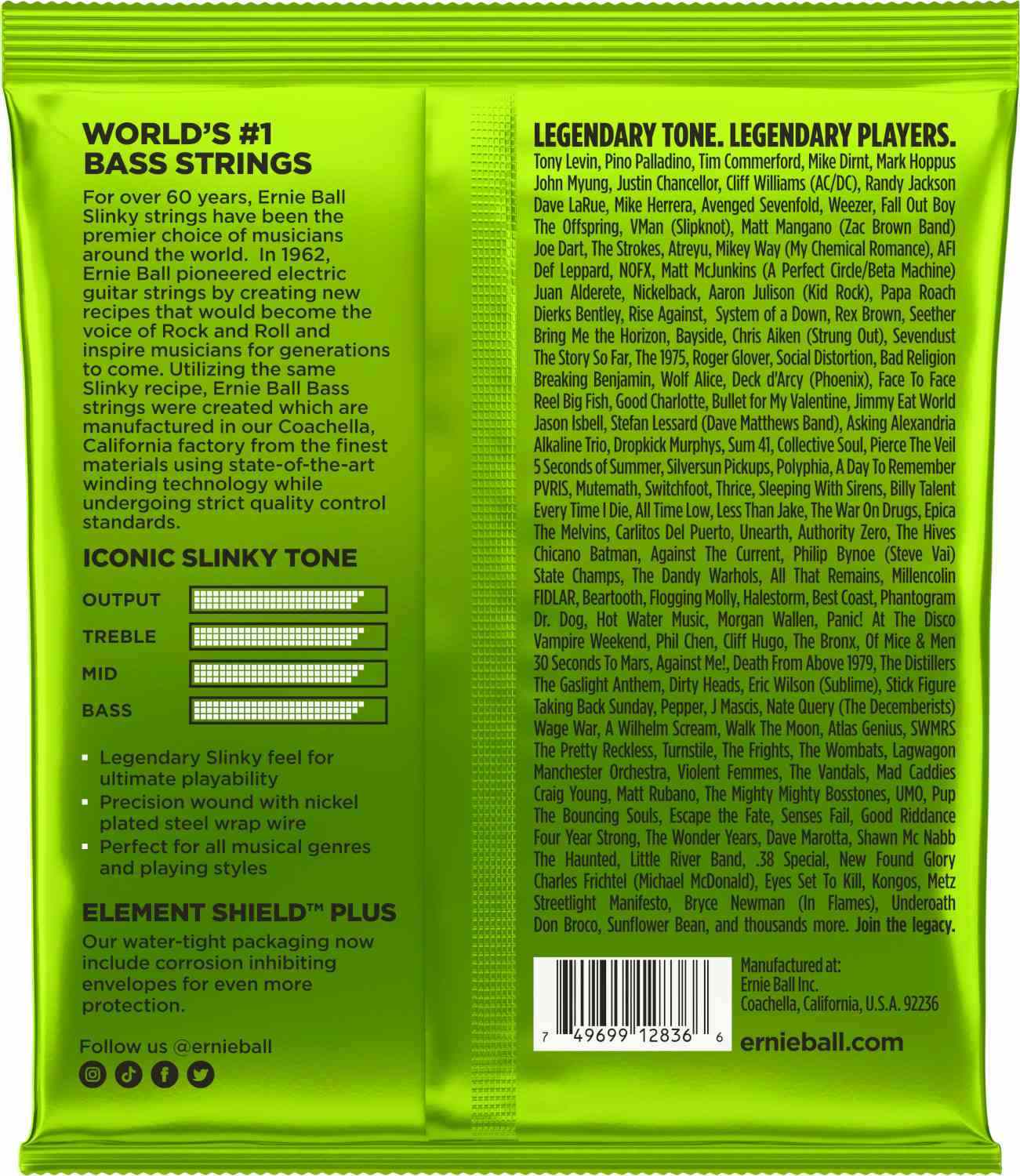 Ernie Ball 2836 Slinky Bass 5-strenget bas-strenge 45-130