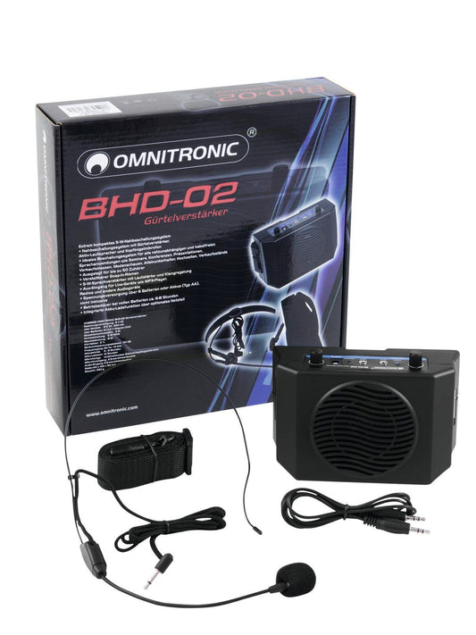 OMNITRONIC BHD-02 Waistband Amplifier headset microphone with belt amplifier