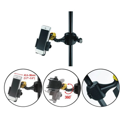 Hercules DG200B Smartphone holder op til 3,5" bred, med klemfæste for stativ