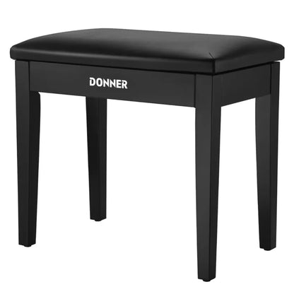 Donner Bench klaverbænk træ, med opbevaring (brun natur eller sort)