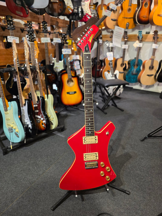 USED: Washburn A-10, red 80's electric guitar, incl. original hard case