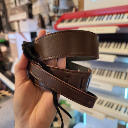 Smal guitar læder rem, brun