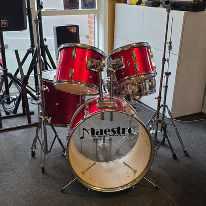 BRUGT: Maestro Musical Instruments trommesæt i metallic rød