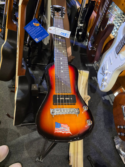BRUGT: SX lap steel elguitar LG22TS Ash Series med taske og tripod stand