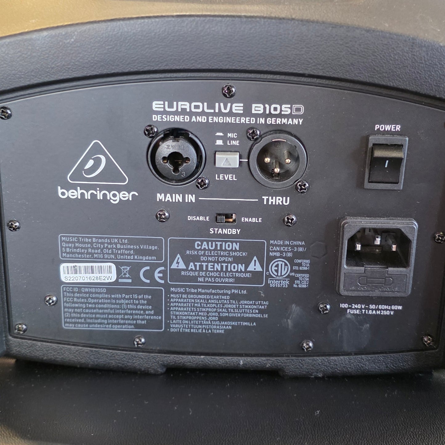 BRUGT: Behringer Eurolive B105D, aktiv monitor/PA-højttaler