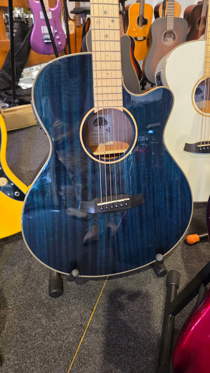Tanglewood TW4BLA Super Folk with Tanglewood Premium Plus EQ System, All Mahogany - Aqua Blonde Gloss western guitar