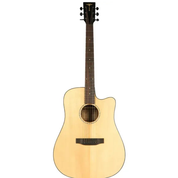 Tyma D-3CE RS Western Guitar inkl. taske & rem (vælg farve)
