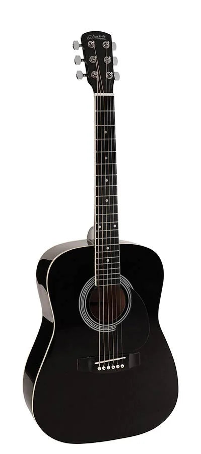 Nashville GSD-6034 Dreadnought 3/4 western akustisk guitar, Sort