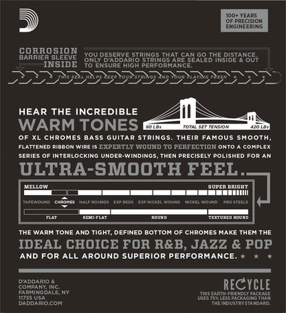 D'Addario Fretted ECB81S Light 045 - 100 (Short Scale)