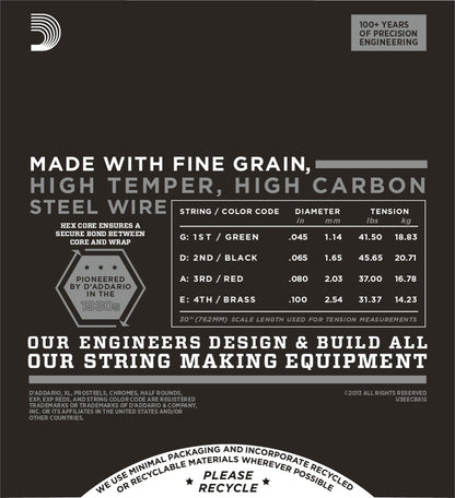 D'Addario Fretted ECB81S Light 045 - 100 (Short Scale)