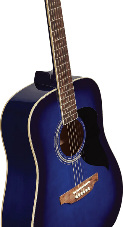 EKO RANGER6-BLU Dreadnought akustsisk guitar, Blue Sunburst