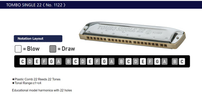 Tombo mundharmonikaer 1222 Single 22 harmonica