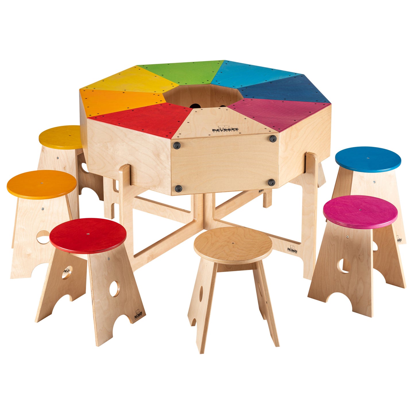 NINO Percussion NINOSET954 Klasseværelse Cajon Grouppe Rytme Sæt, 11 styk.