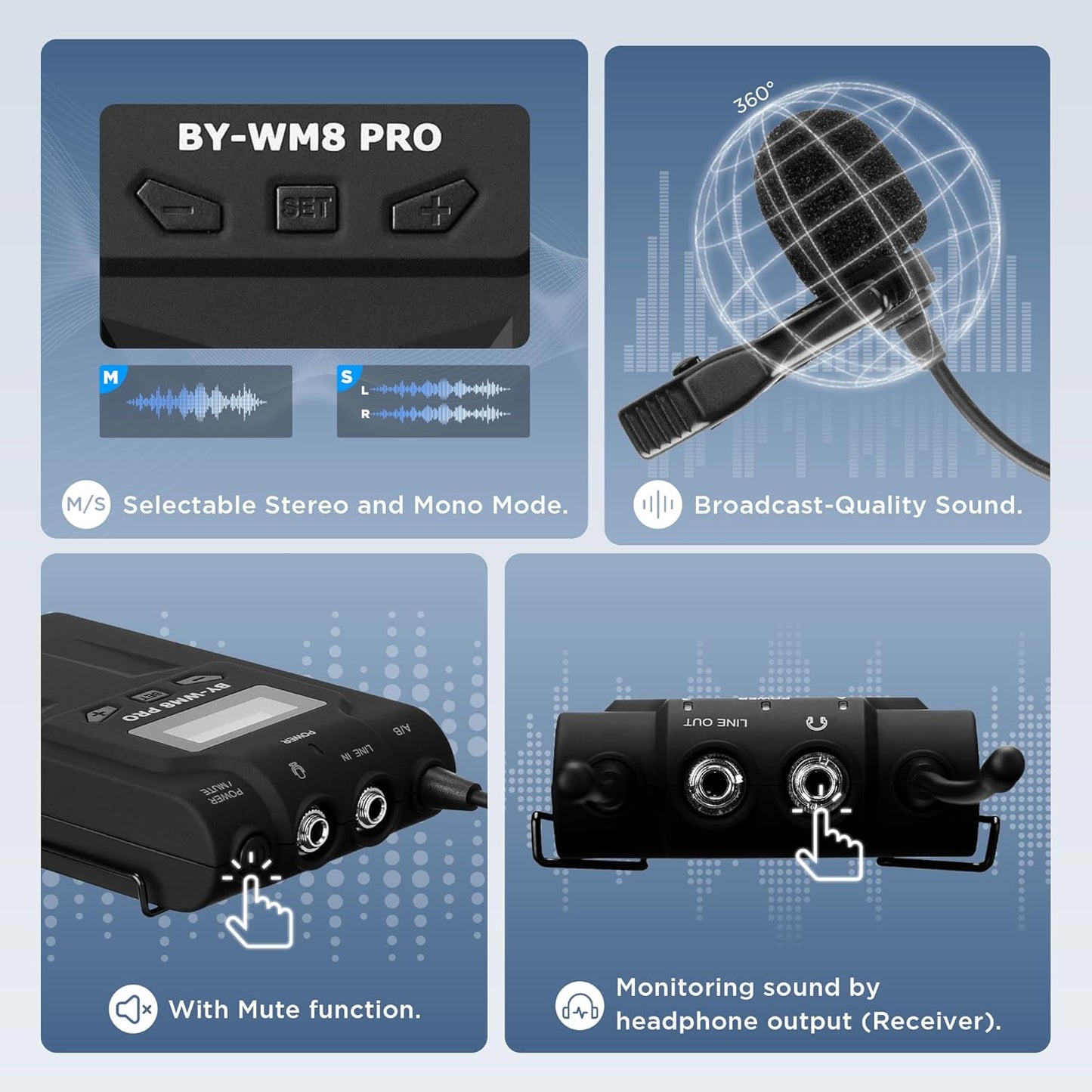 BOYA by-WM8 PRO-K4 UHF trådløse lavalier (by-WM8 PRO-k4)
