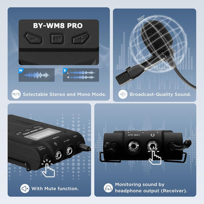 BOYA by-WM8 PRO-K4 UHF trådløse lavalier (by-WM8 PRO-k4)