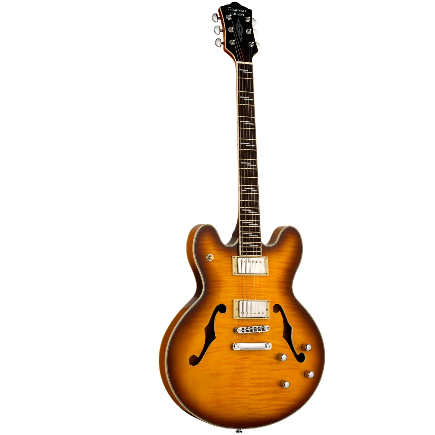 Tanglewood TCH59VB Archtop Hollow Body Blues Guitar, Vintage Burst Gloss Finish