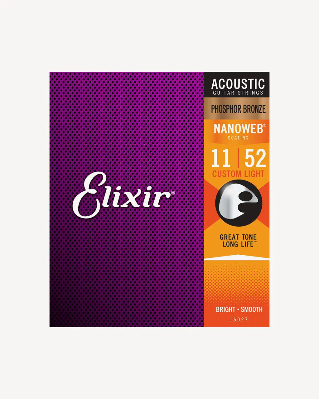 Elixir 16027 NANOWEB Custom Light Phosphor Bronze 11-52