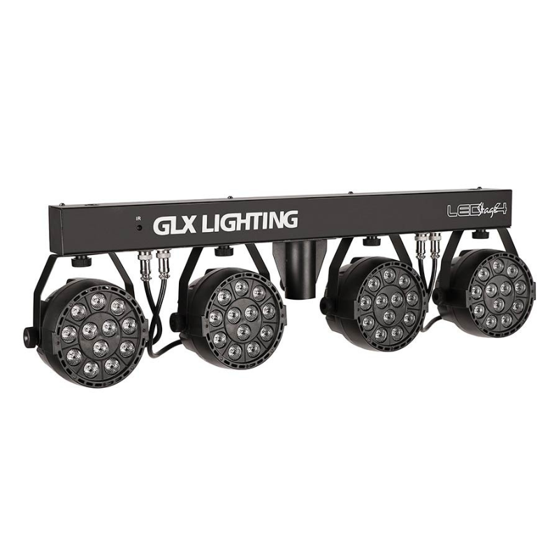 GLX Lighting PAKKE GLS-412, LED Stage 4 COMPACT", LED lys  bar. 4x12 LEDs 48W - inklusive stativ!