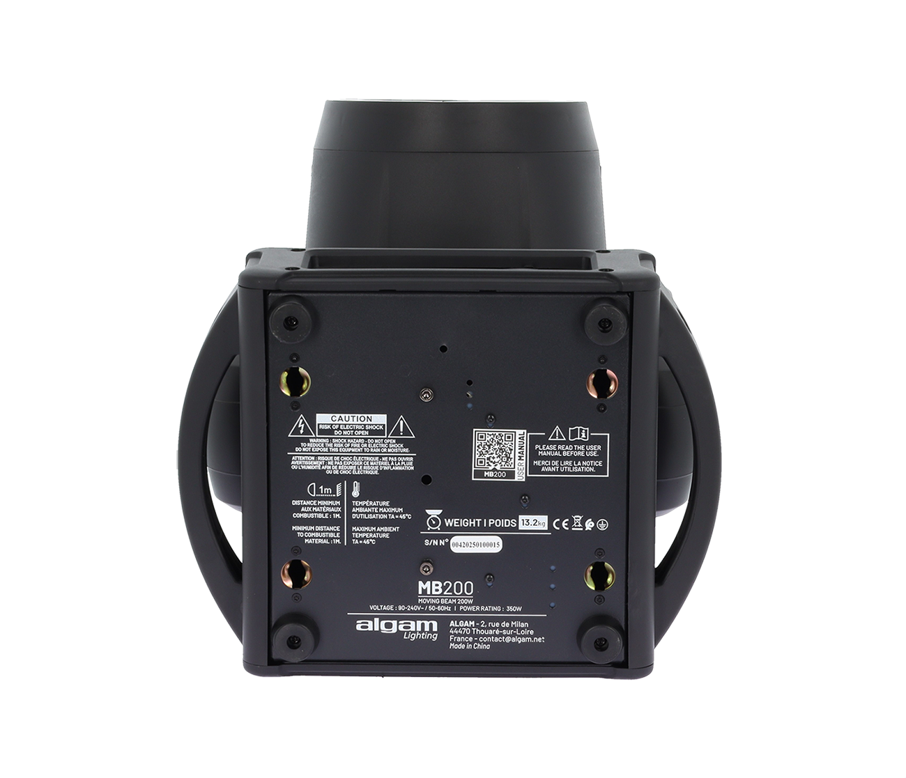 Algam Lighting MB200 LED Beam Moving Head (200W + RGB 31 LEDs Ring) incl. accessories