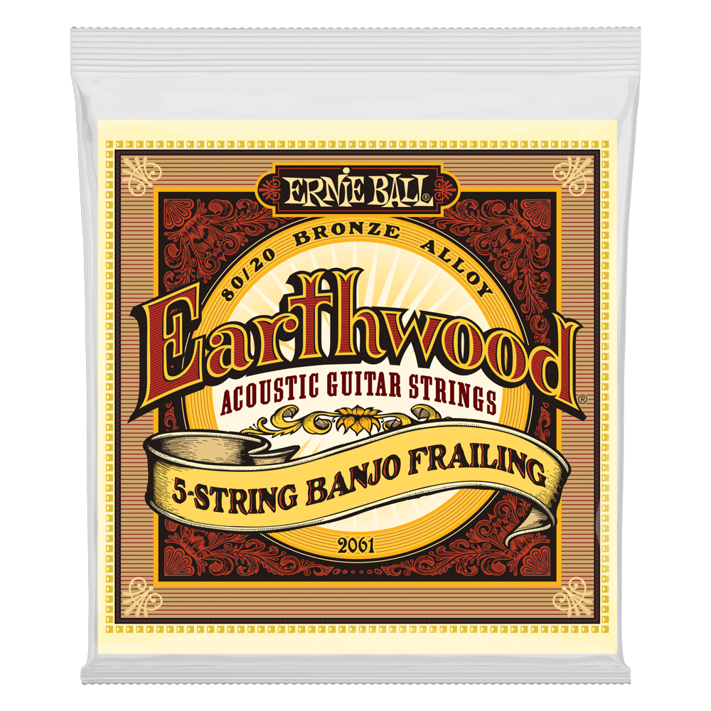 Ernie Ball 2061 Earthwood 80/20 bronze loop-end 5-strenget frailing banjostrenge 10-24