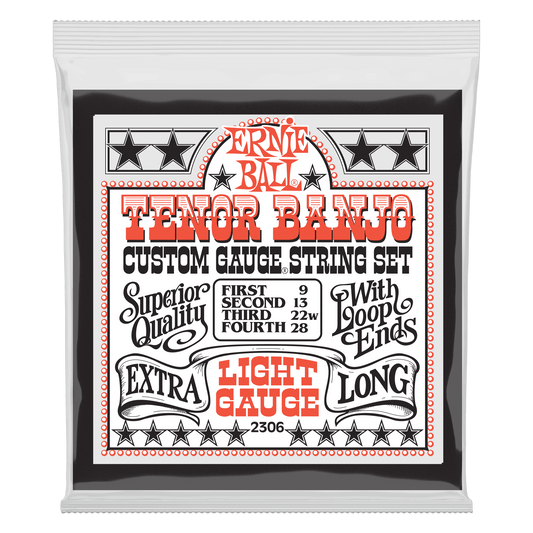 Ernie Ball EB23 Light Loop End Stainless Steel Tenor Banjo Guitar Strings - 9-28