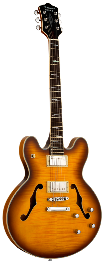 Tanglewood TCH59VB Archtop Hollow Body Blues Guitar, Vintage Burst Gloss Finish