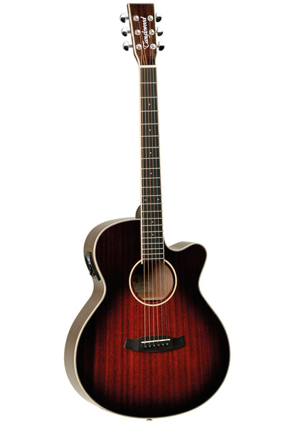 Tanglewood TW4CEAVB Super Folk with Tanglewood Premium Plus EQ System, All Mahogany - Autumn Vintage Burst Gloss