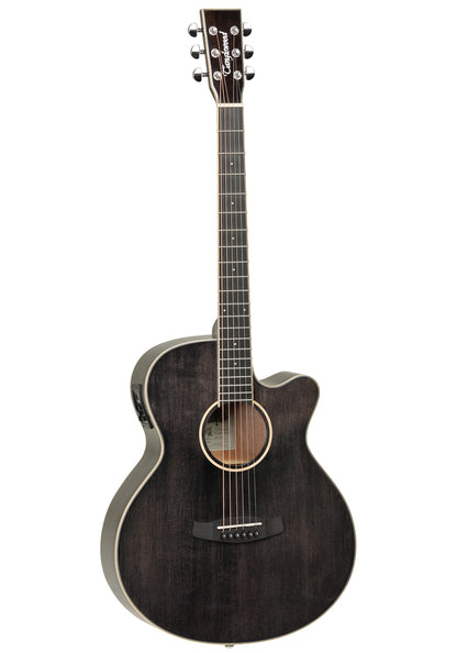 Tanglewood TW4CEBS Super Folk  akustisk guitar med Tanglewood Premium Plus EQ System, All Mahogany - Black Shadow Gloss