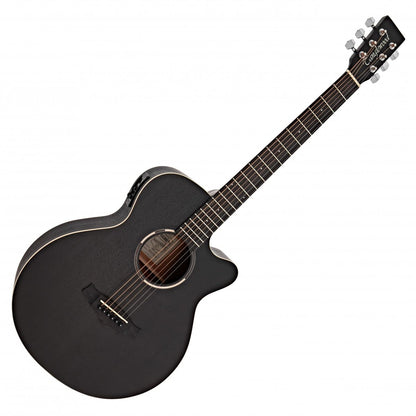Tanglewood TWBBSFCE Super Folk Cutaway akustisk guitar  med Tanglewood Premium Plus EQ System Size, All Mahogany, Smokestack Black Satin