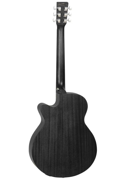 Tanglewood TWBBSFCE Super Folk Cutaway akustisk guitar  med Tanglewood Premium Plus EQ System Size, All Mahogany, Smokestack Black Satin