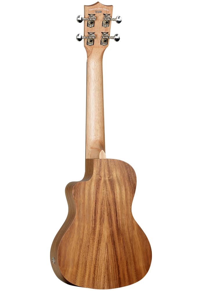 Tanglewood TWT16E Concert Cutaway, with Tanglewood TQ3 PLUS EQ System, All Figured Koa, Genuine Timber Inlaid Rosette, Aquila Strings in Padded Gig Bag