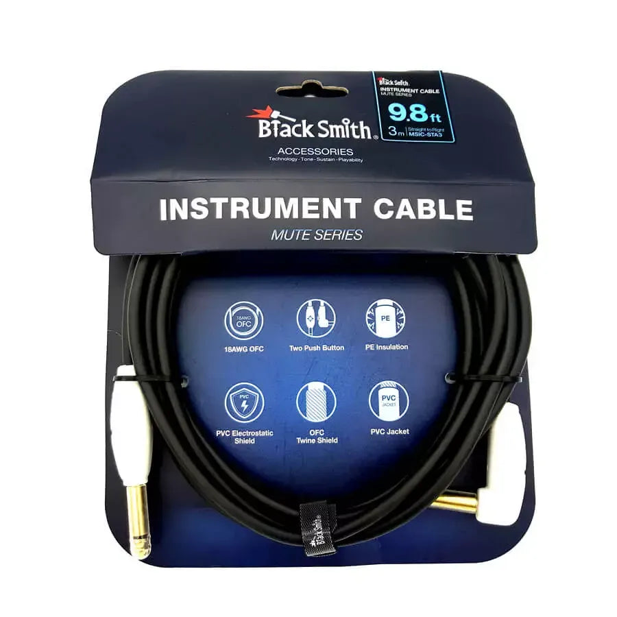 BlackSmith MSIC-STA3 Mute guitar-kabel 3 meter, med indbygget mute