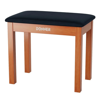 Donner Bench klaverbænk træ, med opbevaring (brun natur eller sort)