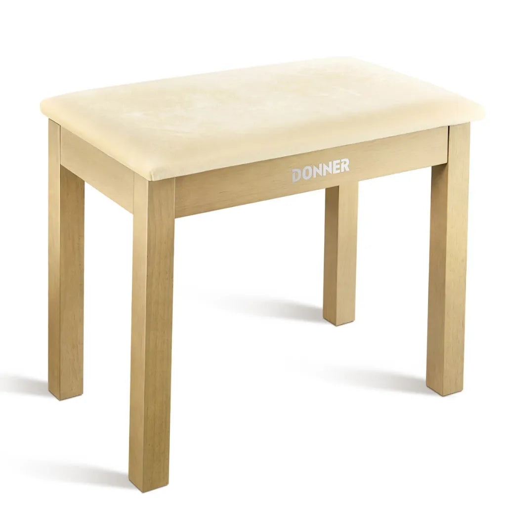 Donner Bench klaverbænk træ, med opbevaring (brun natur eller sort)