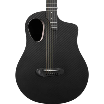 Donner RISING-G1 Rejse Størrelse Western Guitar inkl. taske & tilbehør (Kulfiber-top & Sapele-krop)