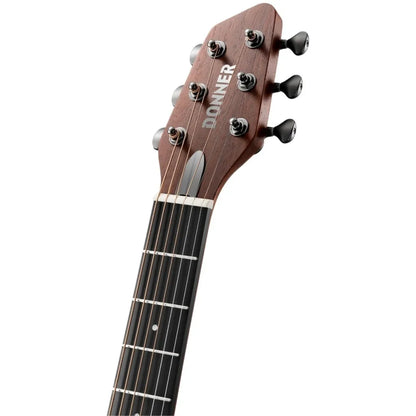Donner RISING-G1 Rejse Størrelse Western Guitar inkl. taske & tilbehør (Kulfiber-top & Sapele-krop)