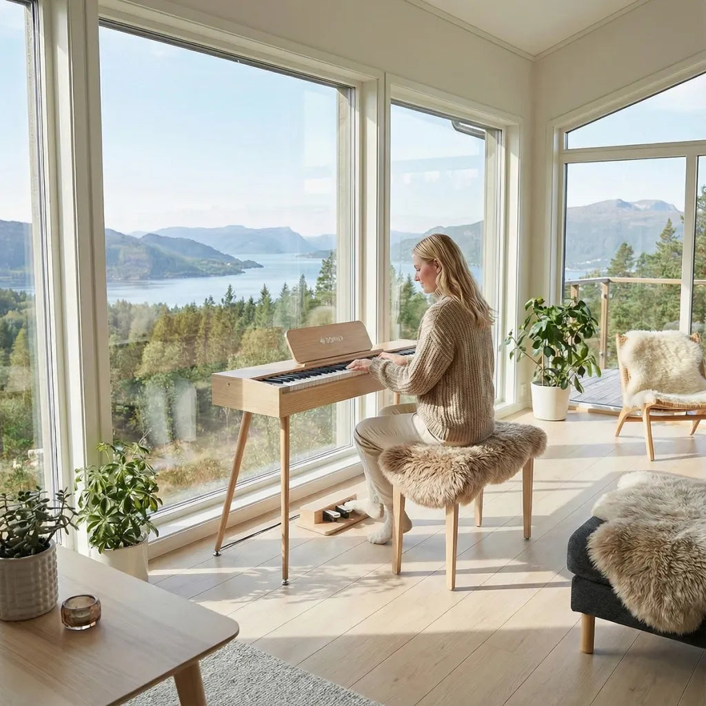 Donner DHP-200 Pro el-klaver (træ, beige eller valnød farve)
