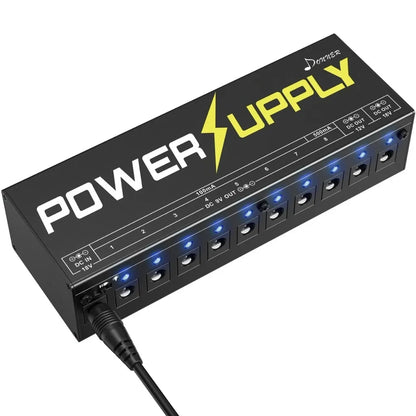 Donner DP-1 multi-strømforsyning til pedalboard