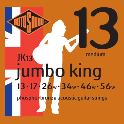 Rotosound 11-52, medium Jumbo KIng JK13 Akustisk Guitar Strenge