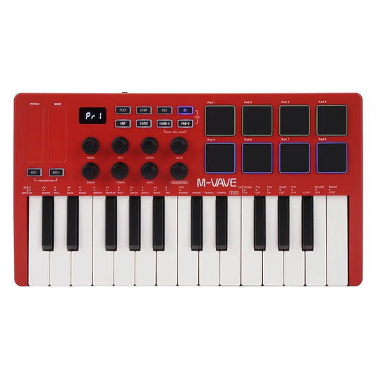 M-Vave SMK-25 bluetooth midi keyboard red