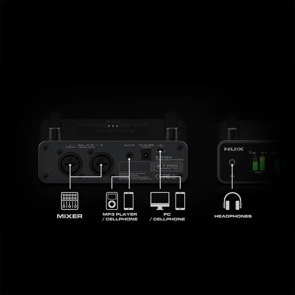 Nux B7-PRO trådløs in-ear monitor