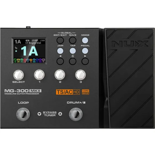 Nux MG-300 guitar multi-effects pedal board